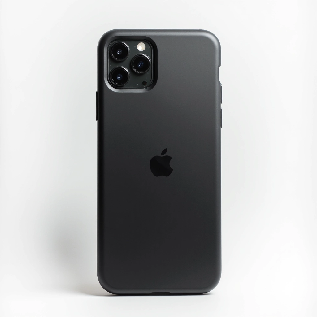 Black protective iPhone case with military-grade shock absorption and reinforced corner protection