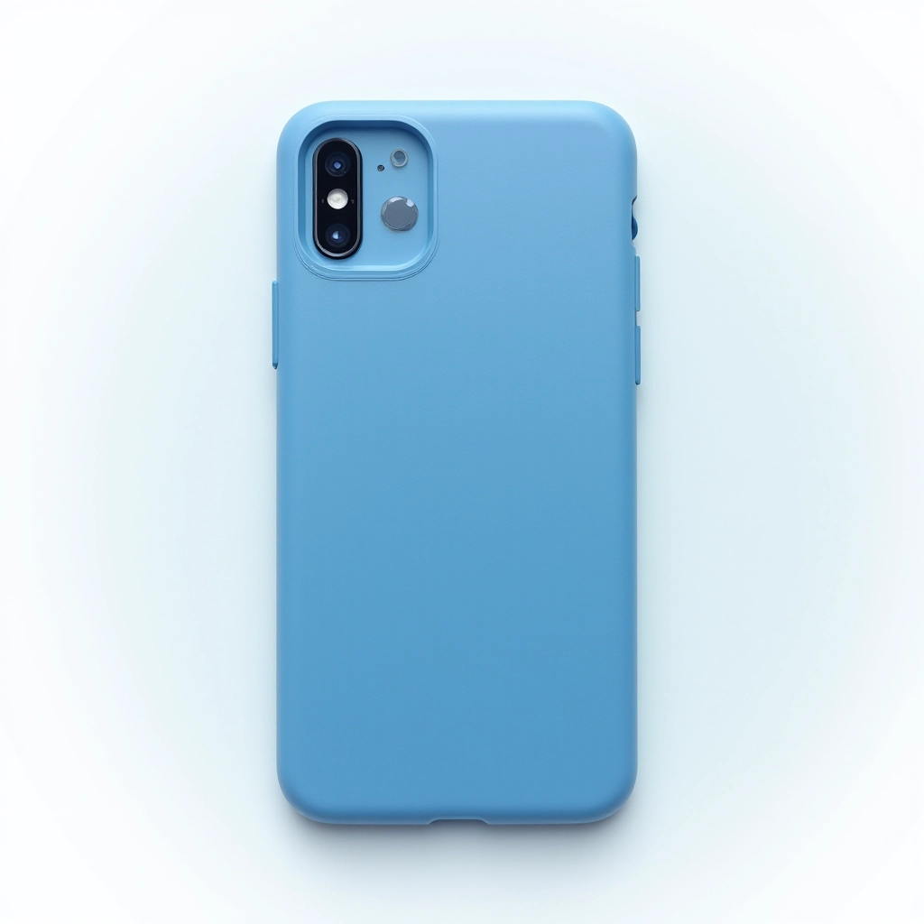 Ocean blue protective phone case showing front and side angles with textured corner grip zones on clean white background